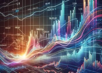 USD/JPY為替レートの市場グラフ上の変動。