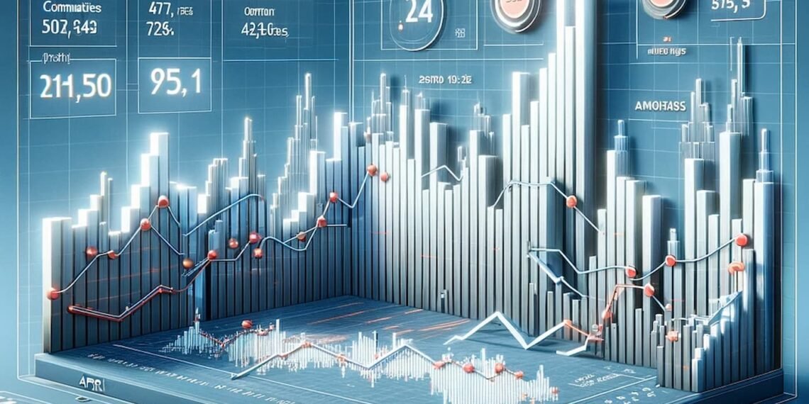 April 2024 Saxo Bank trading statistics chart showing increased volumes in equities and commodities