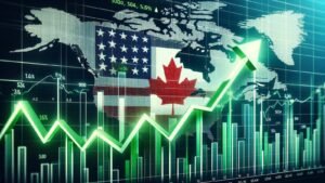 USD/CAD currency pair chart showing rising trend